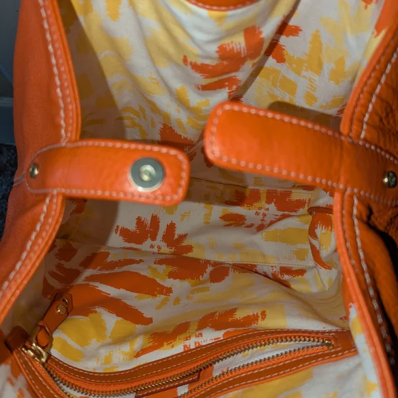 Orange Leather Tote Bag - Picture 4 of 8